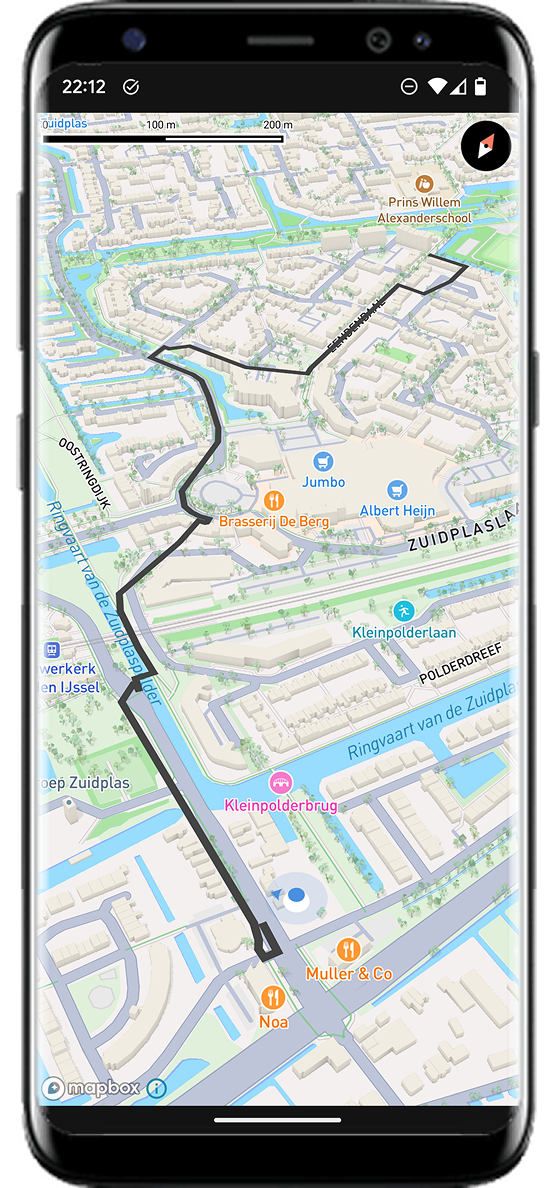 Sattelietfoto, drukke zones zijn gemarkeerd.